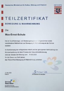 Teilzertifikat Bewegung & Wahrnehmung
